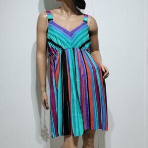 Motherhood Maternity NEW dress size Medium M Sleeveless Turquoise Striped